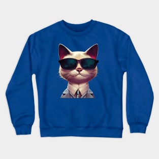 Cool Cat in Suit and Shades Crewneck Sweatshirt